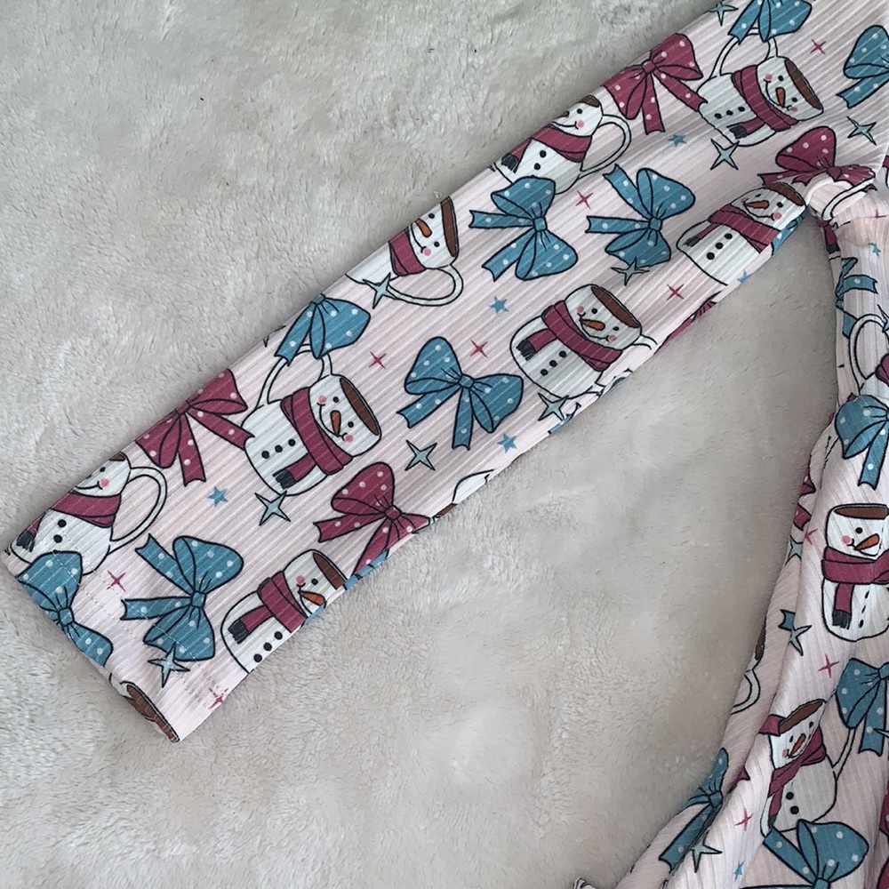 NWT Cheeky Plum Cup of Cheer Elara Knit Dress Snowmen 4T (mislabeled tag) - Picture 9 of 16